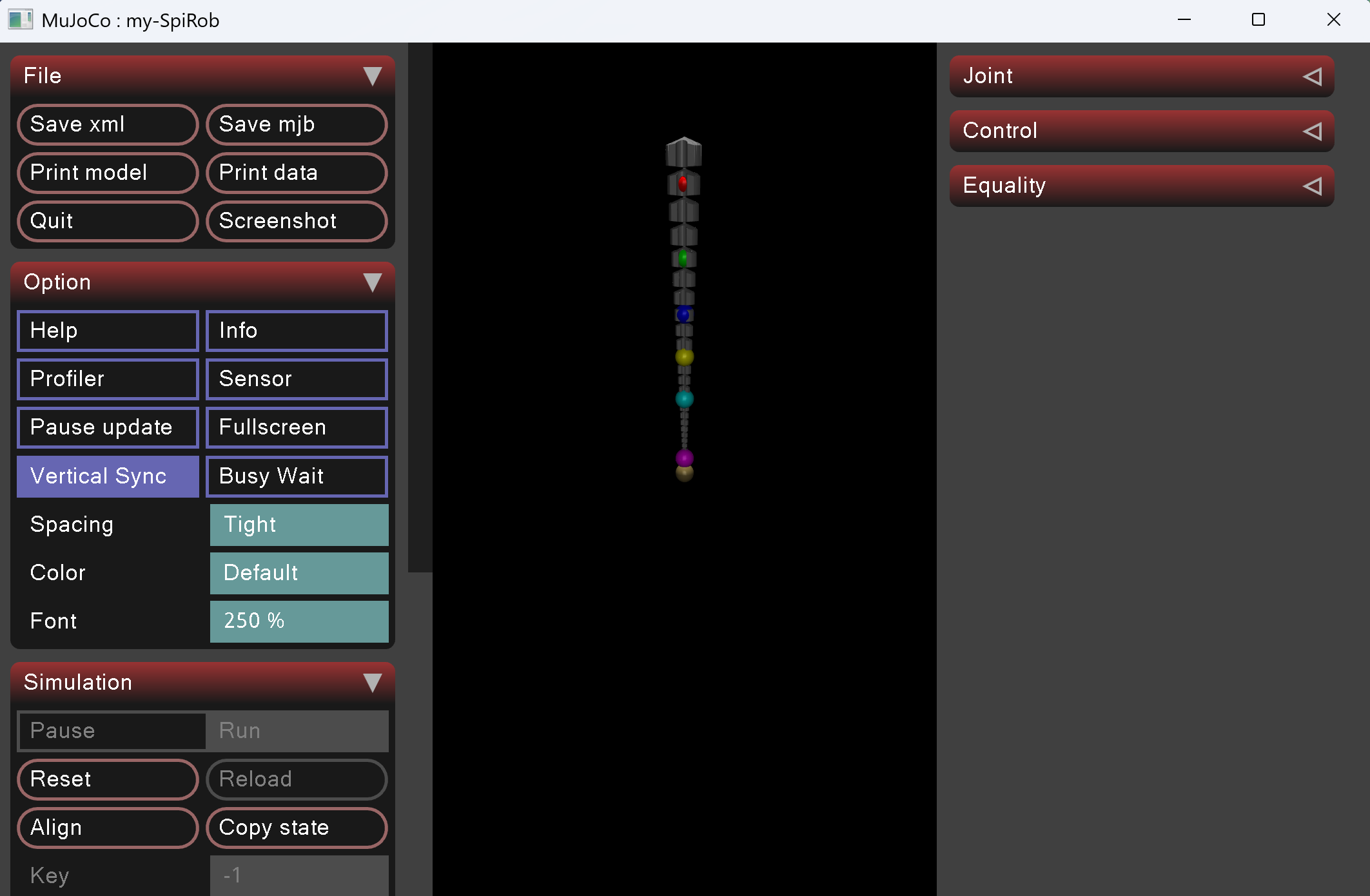 Model in MuJoCo Physics Engine