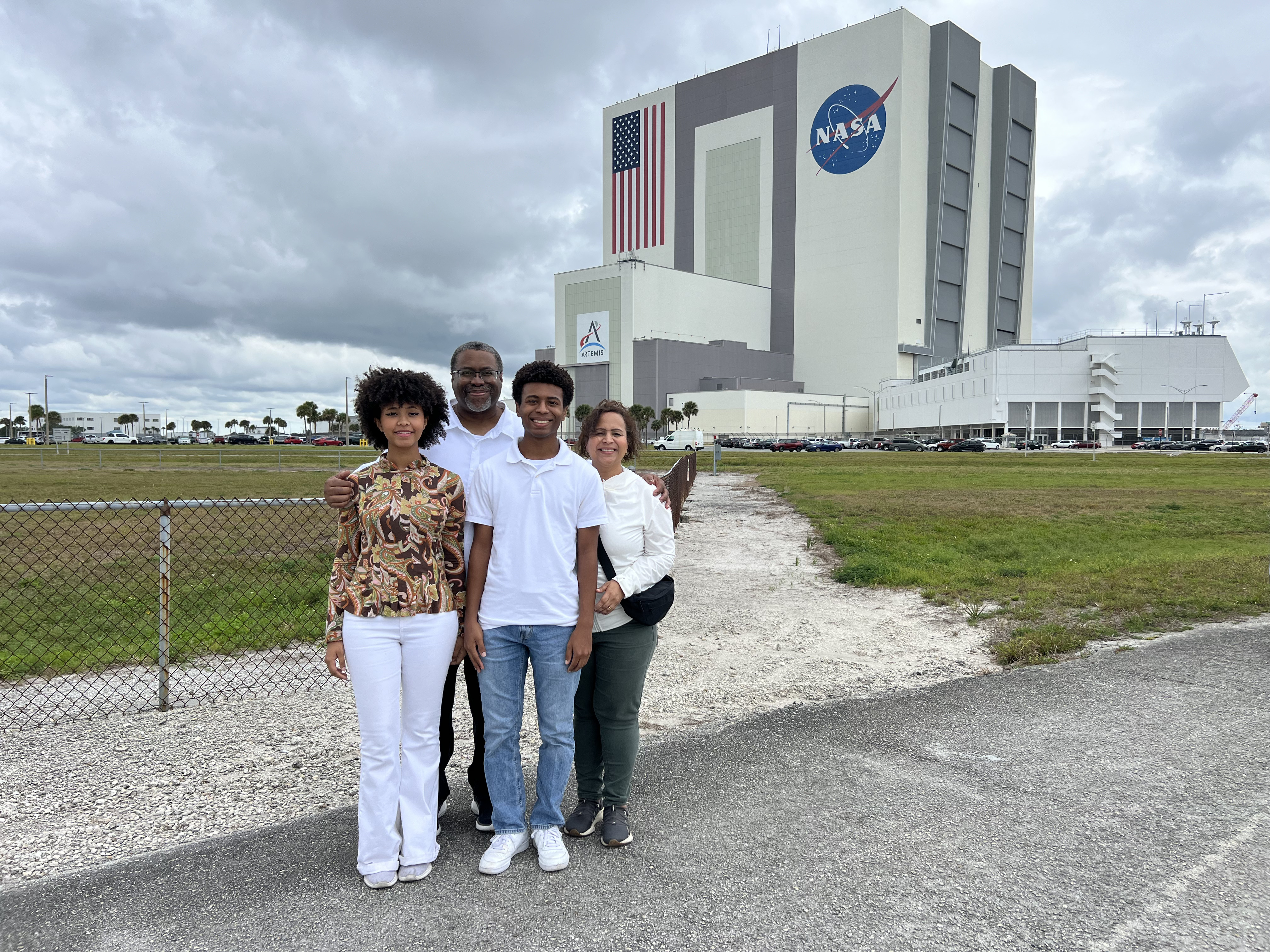 Jaral with family at Kennedy Space Center