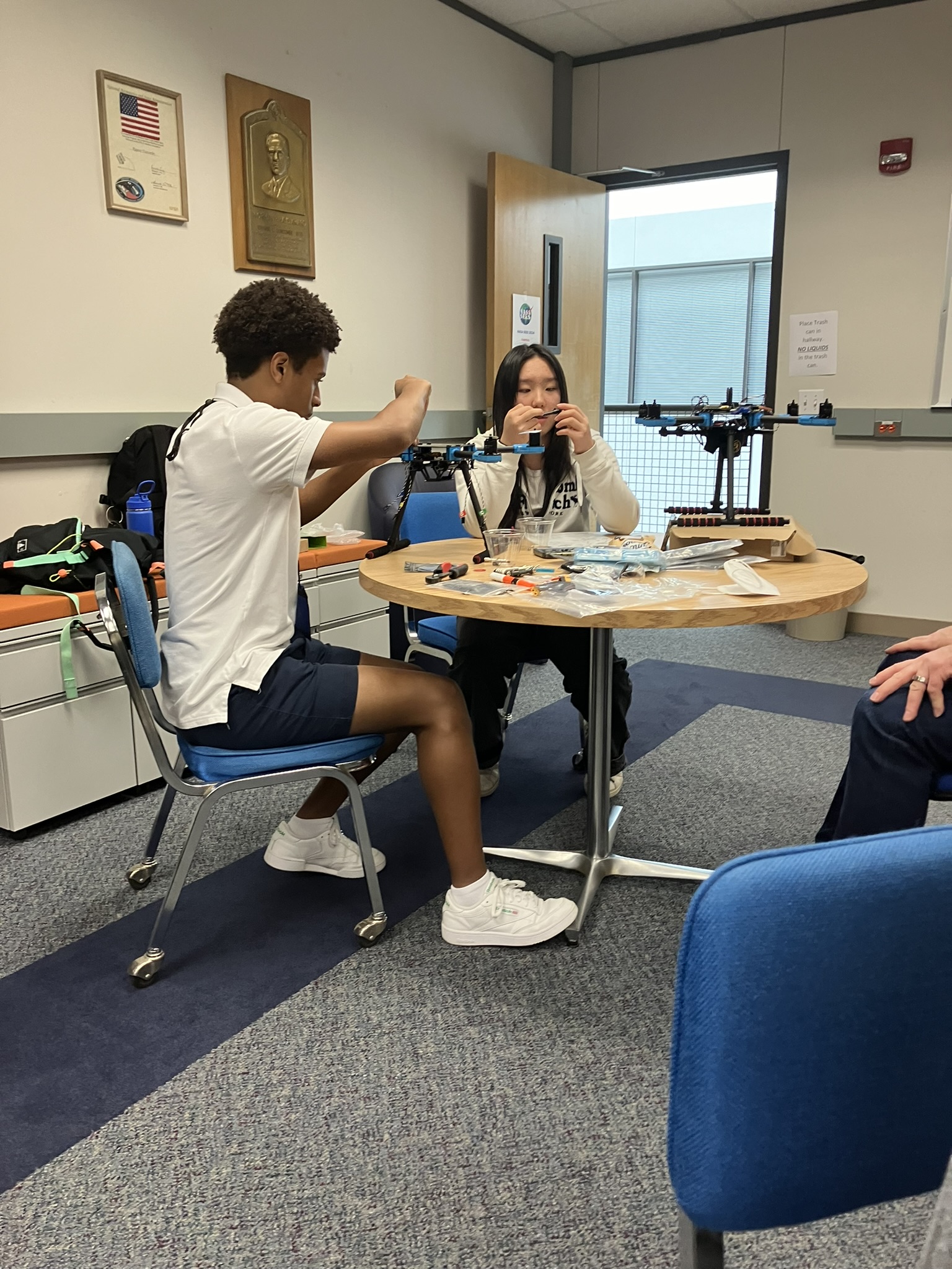 Working with a drone in the lab