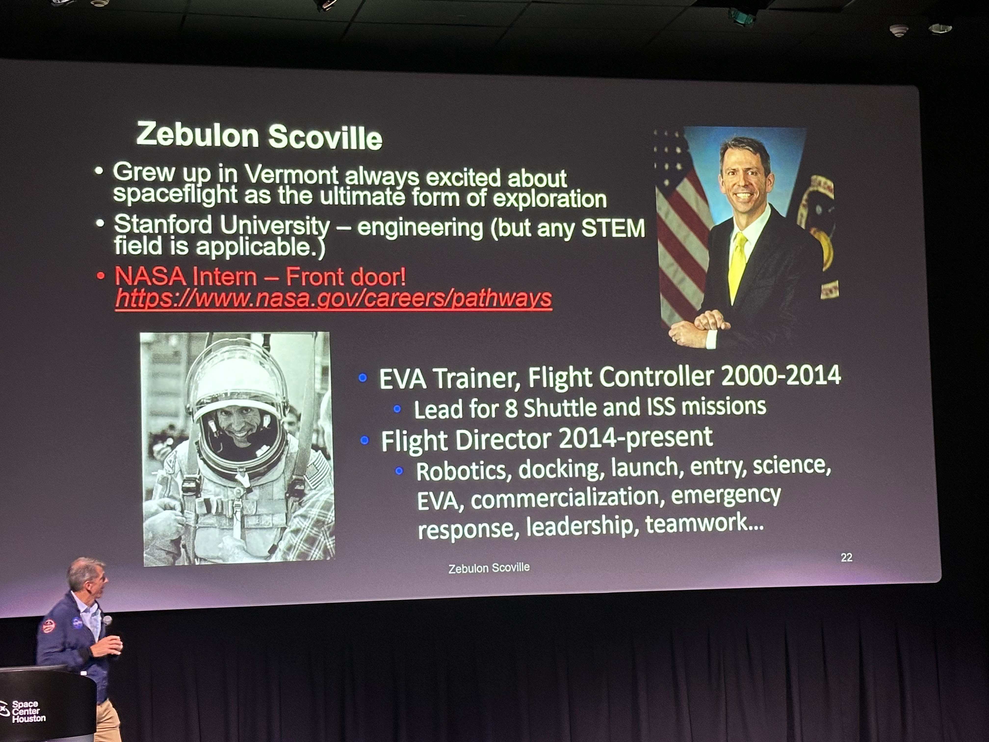 NASA career pathway presentation slide
